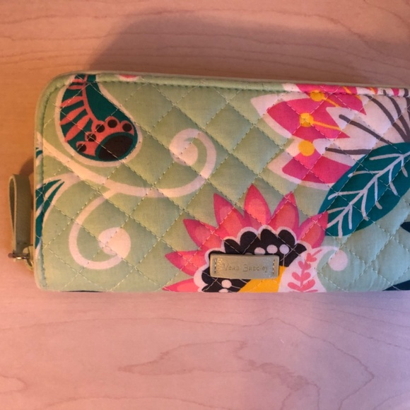 Sale! New Sharif Celadon Leather Embroidered Floral Bag & Vera Bradley Wallet - Picture 3 of 14